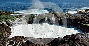 Natural pool in full effervescence, Bufadero La garita, Canary islands