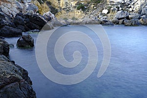 Natural pool in one of the coves of Cabo Palos