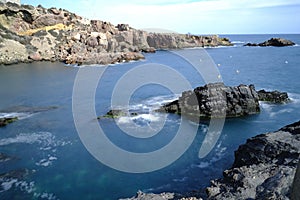 Natural pool in one of the coves of Cabo Palos