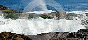 Natural pool with water in full effervescence