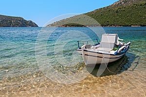 Natural port with fishing boat