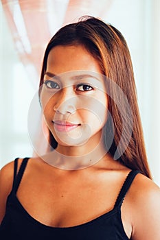 Natural portrait,Beautiful Asian girl smiling. Native Asian beauty. Asian woman