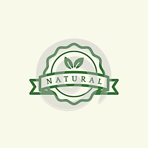 Natural product emblem badge illustration