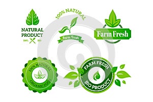 Natural product icon, fresh and bio food isolated on white, vector illustration. Badge, ecology logo, label, clean food