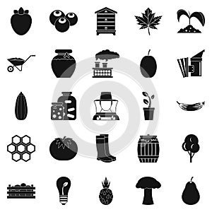 Natural product icons set, simple style