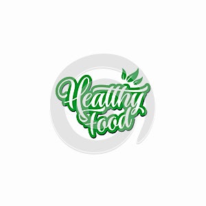 Natural product lettering logo, label, badge, emblem for organic food, products packaging, farmer market