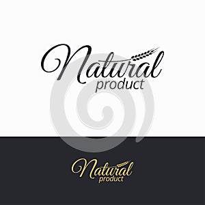 Natural product logo. Natural black and white