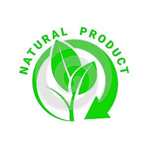 Natural product sign or stamp symbol. Vector