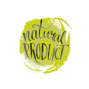 Natural product sticker - handwritten modern