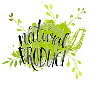 Natural product sticker - handwritten modern