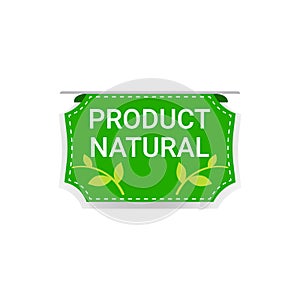 natural product sticker organic healthy vegan market logo fresh food emblem badge design