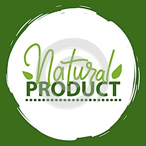 Natural Product, Vegan Food, Sticker Set Vector