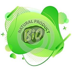 Natural Product, Vegan Food, Sticker Set Vector