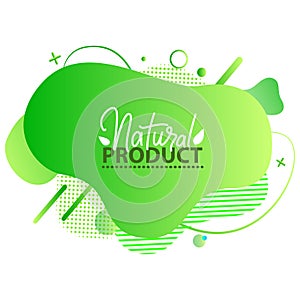 Natural Product, Vegan Food, Sticker Set Vector