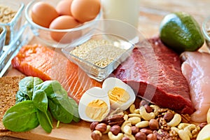 Natural protein food on table photo