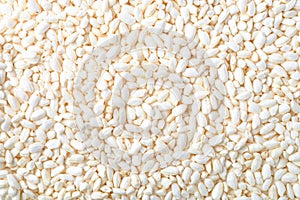 Natural puffed rice as a background