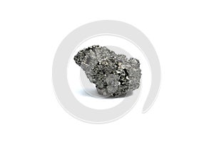 natural pyrite rough gem stone on the white background