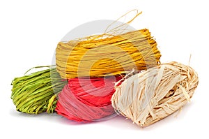 Natural raffia of different colors