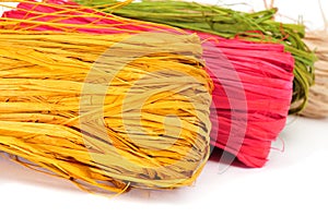 Natural raffia of different colors