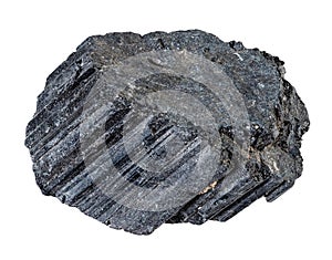 natural raw black tourmaline schorl rock cutout