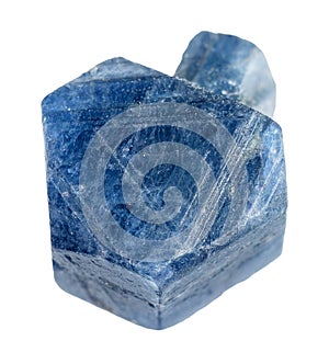 natural raw blue sapphire twinned crystal cutout