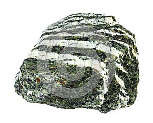 natural raw chrysotile serpentine rock cutout