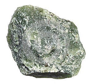 natural raw green nephrite mineral cutout