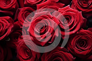 Natural red roses background