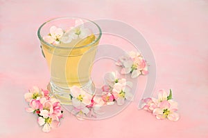 Natural Remedy for Skincare with Apple Blossom Flowers