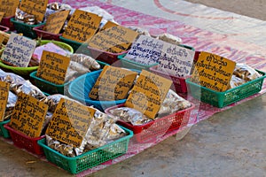 Natural remedy snacks and medicine in Laos