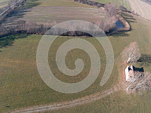 The Natural reserve called Pian di spagna views with drone photo