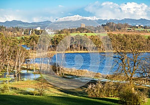 Natural reserve of Katzenseen lakes in spring