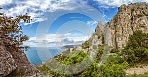 Natural reserve of mount Karaul-Oba, Crimea, city of Sudak, Black sea