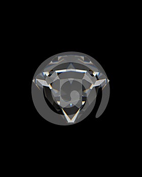 Natural resources eight cut diamond cut and polished beautiful jewel gemstone with refracted facets of light black background