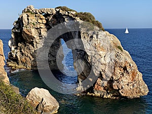 Natural rock arch Es Pontas in Majorca