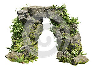 Natural rock arch in the forest