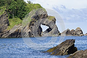 Natural Rock Arch at Hele Bay photo