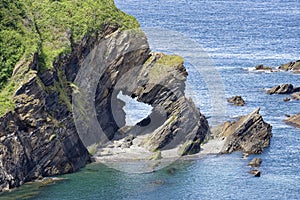 Natural Rock Arch at Hele Bay photo