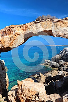 Natural rock bridge in Cyprus
