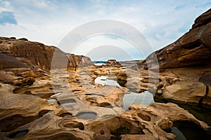 Natural of Rock Canyon in Mekhong River in Ubon Ratchathani, Thailand