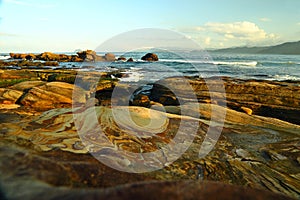 Natural rock formation at Guihou, one of most famous wonders in Wanli, New Taipei City,