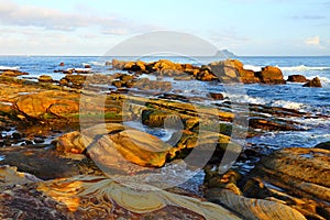 Natural rock formation at Guihou, one of most famous wonders in Wanli, New Taipei City,