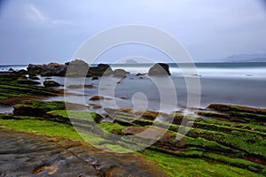 Natural rock formation at Guihou, one of most famous wonders in Wanli, New Taipei City,