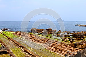 Natural rock formation at Guihou, one of most famous wonders in Wanli, New Taipei City,