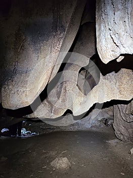 Natural rock formation inside the tunnel in Gua Pagar, Dabong, Kelantan, Malaysia. photo