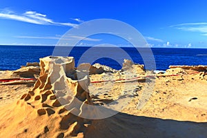 Natural rock formation at Yehliu Geopark, one of most famous wonders in Wanli,