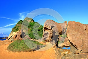 Natural rock formation at Yehliu Geopark, one of most famous wonders in Wanli,