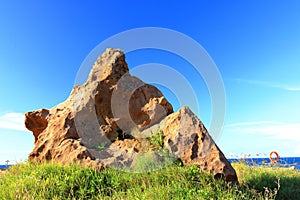 Natural rock formation at Yehliu Geopark, one of most famous wonders in Wanli,