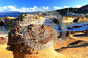 Natural rock formation at Yehliu Geopark, one of most famous wonders in Wanli,