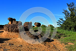 Natural rock formation at Yehliu Geopark, one of most famous wonders in Wanli,